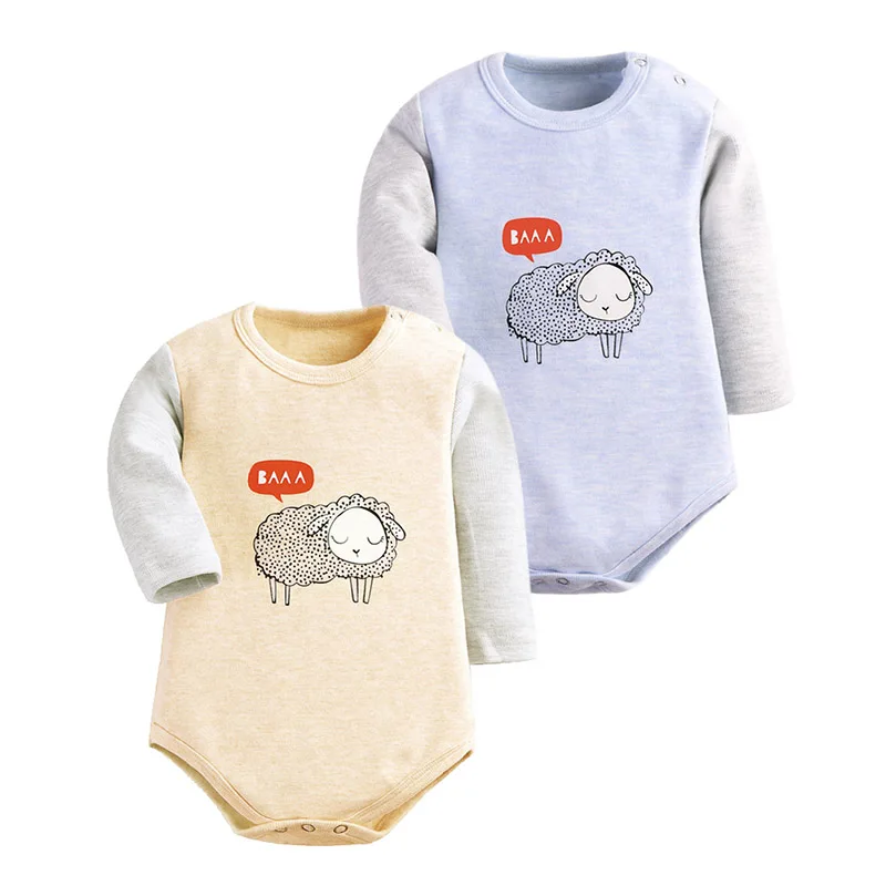 Baby Bodysuits 2 Pieces Girl And Boy Cotton Clothes Autumn Long Sleeve Warm New born baby Ropa Cartoon Style | Мать и ребенок