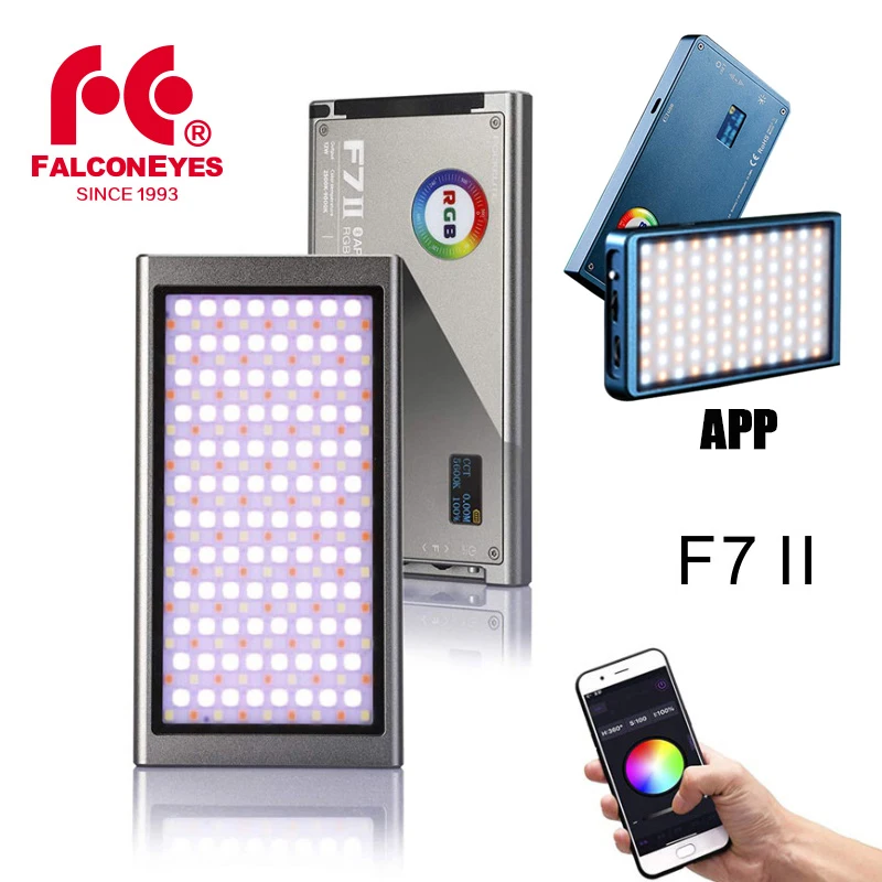 

Falcon Eyes F7 II 12W Mini Pocket RGB LED App Light On Camera Portable For Video Studio Youtube Photography Lighting Fill Lamp