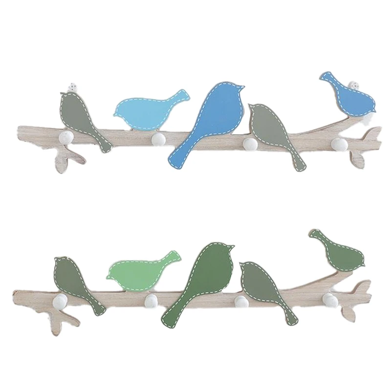 Комплект из 2 предметов 4 крючки станок и дома декоративные настенные птица