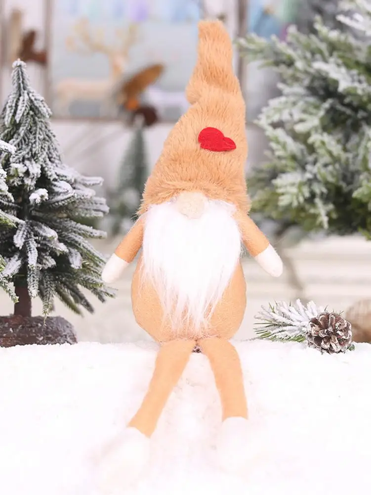 Рождественский плюшевый лес человек кукла с длинными ногами сидя Декор