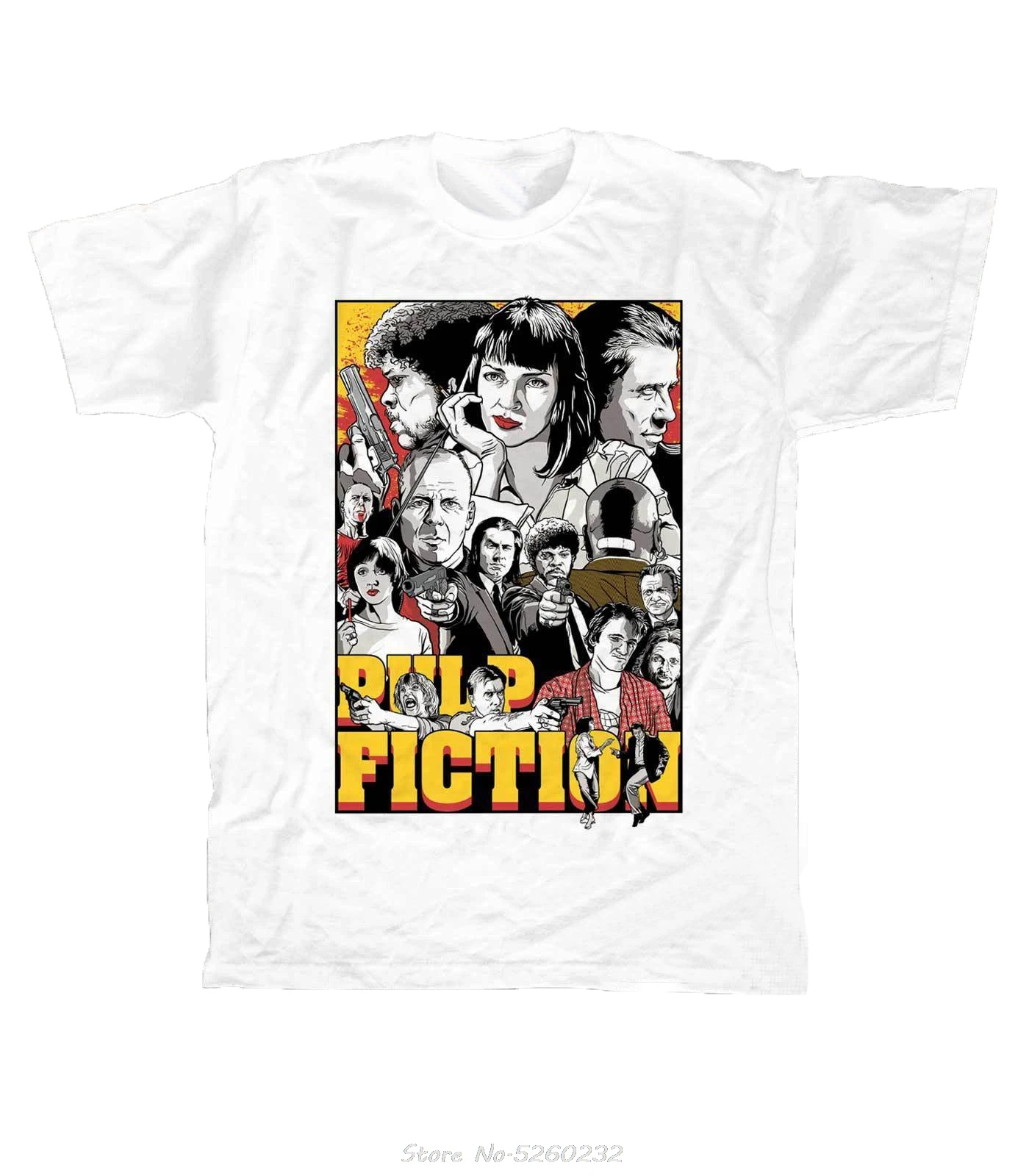 

T-SHIRT Pulp Fiction Tarantino Vincent Vega Mia Marsellus Wallace Jules New Arrival Male Casual Boy T-Shirt Tops Tees Streetwear