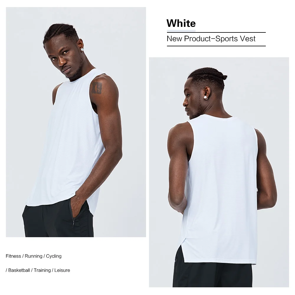 2021 Men's Fitness Vest Sport Musculation Shirt Sleeveless Breathable Sports Vest Undershirt Gym Running Vest Training T-Shirts
