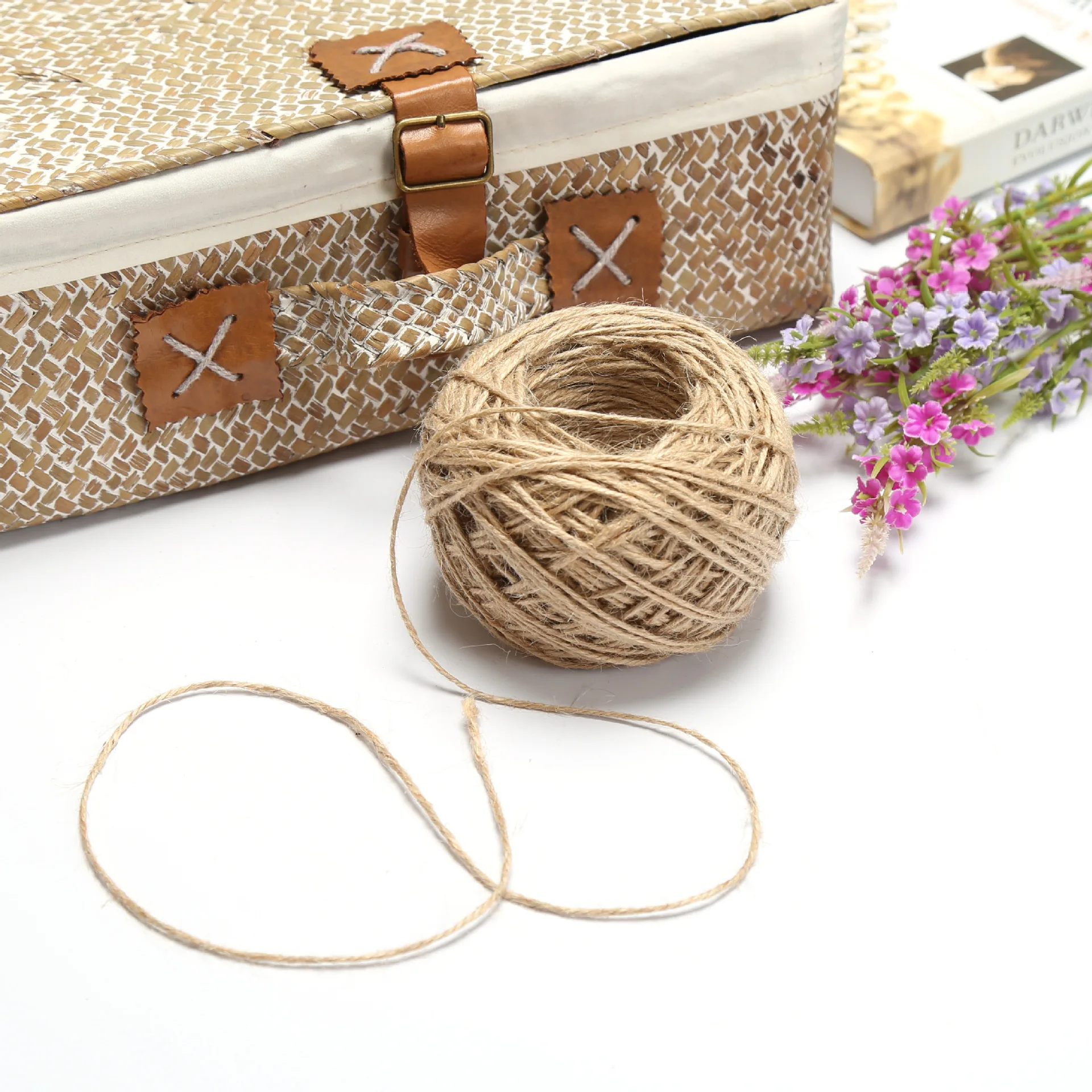 100M Natural Burlap Hessian Jute Twine Cord Hemp Rope String Gift Packing Strings Christmas Event &amp Party Supplies | Дом и сад