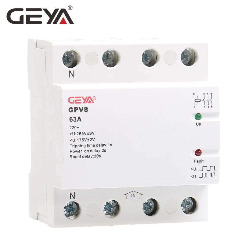 Бесплатная доставка GEYA GPV8 63D 4 полюсный протектор напряжения переменного тока