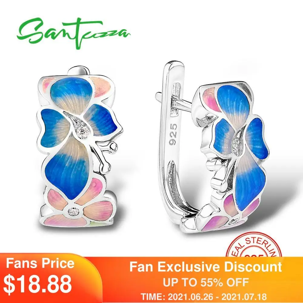 Женские серебряные сережки гвоздики SANTUZZA из серебра 925 пробы с блестящим