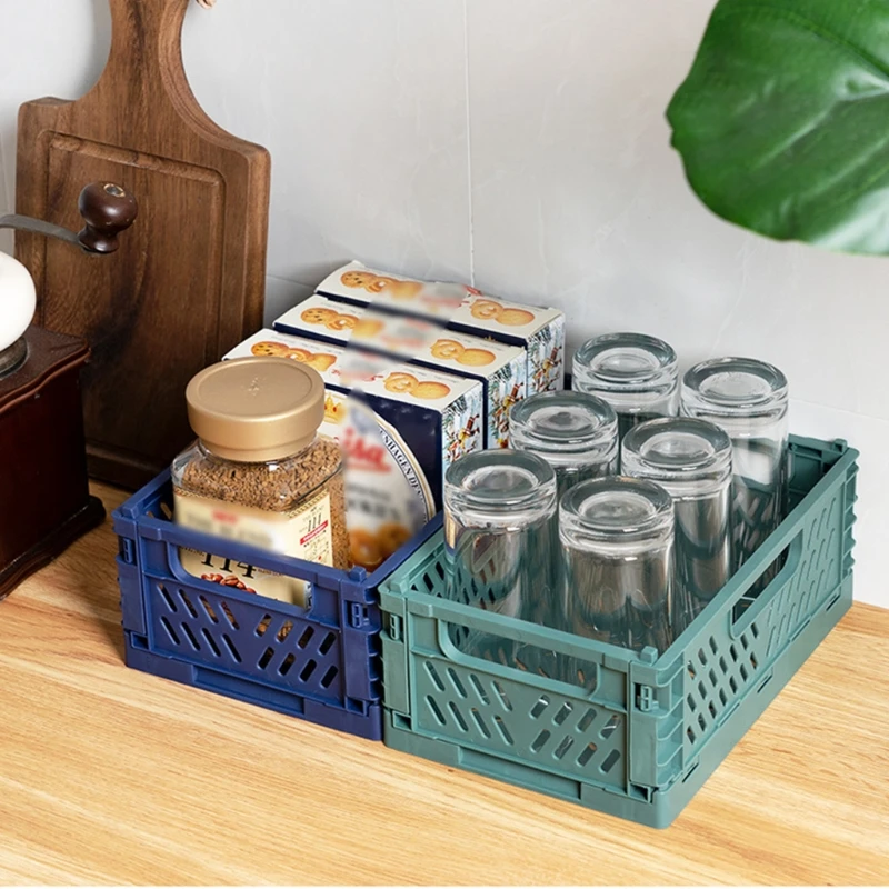 Прямоугольная ажурная корзина для хранения пластиковый сетчатый Настольный