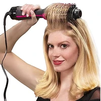 dropshipping 2 in 1 one step hair dryer hot air brush hair straightener comb curling brush hair styling tools