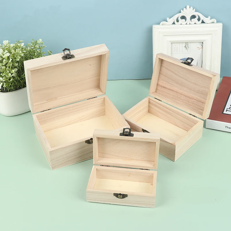 

1PC New Portable Multifunction Case with Lid Wooden Jewellery Earring Necklace Storage Container Box for Home Supply Decoration