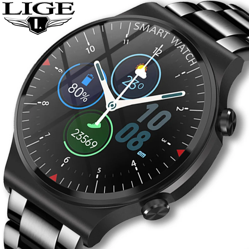 

Смарт-часы LIGE для мужчин и женщин, Bluetooth 2021, пульсометр, шагомер, управление музыкой