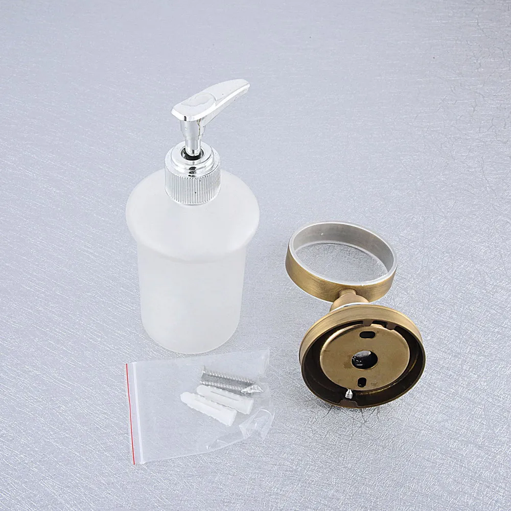 antique brass ceramic base wall mounted kitchen bathroom sink basin accessory glass soap dispenser aba814 free global shipping
