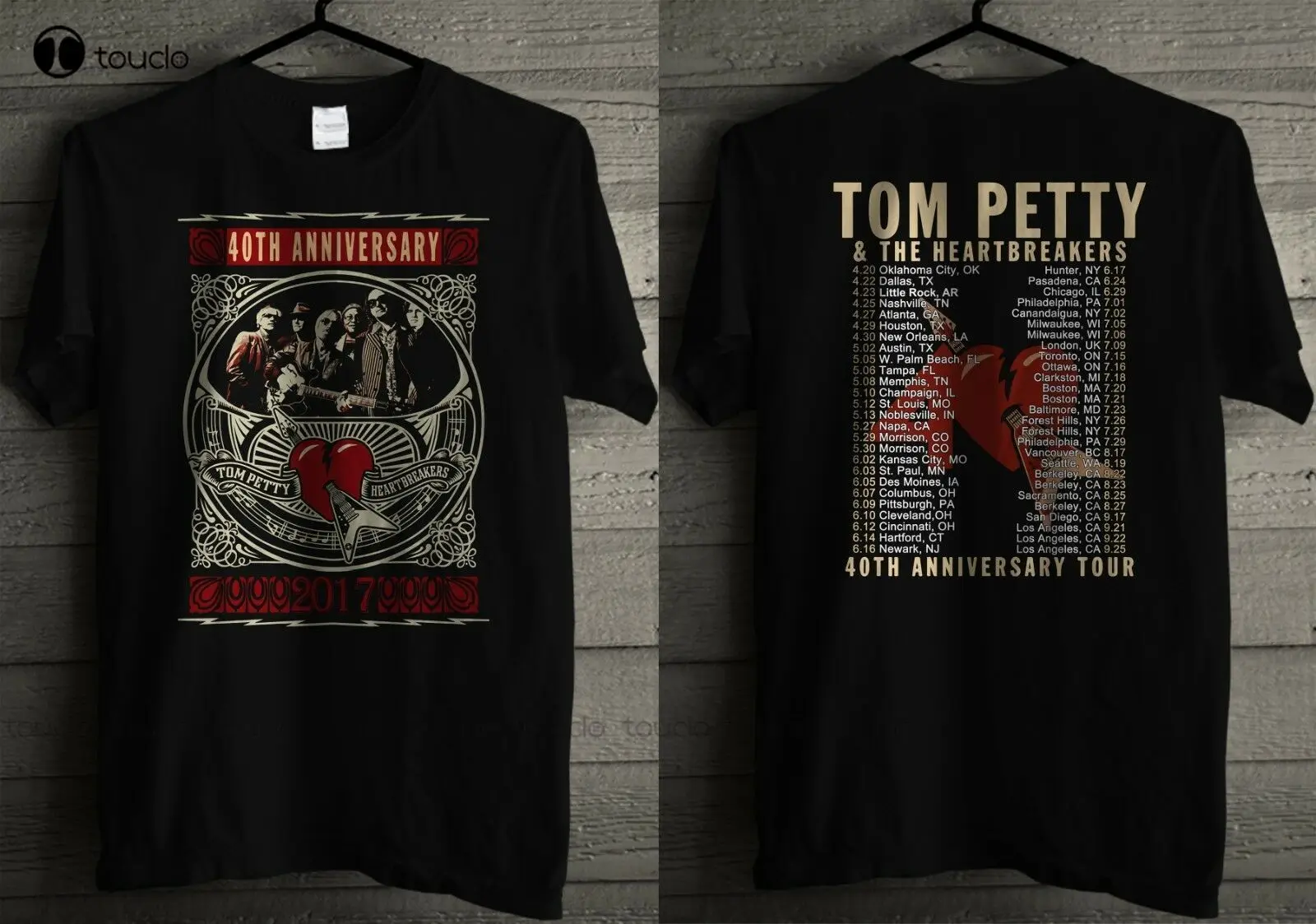 New Tom_Petty Men'S T- Shirt Black 40Th Anniversary Tour _Hq-Design_ Tee Shirt Unisex
