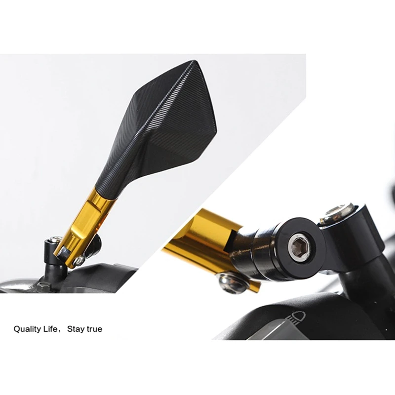

Universal CNC Aluminum Motorcycle Handlebar Rear View Mirrors Blue Anti-glare Mirror for Honda Yamaha Suzuki Scooter