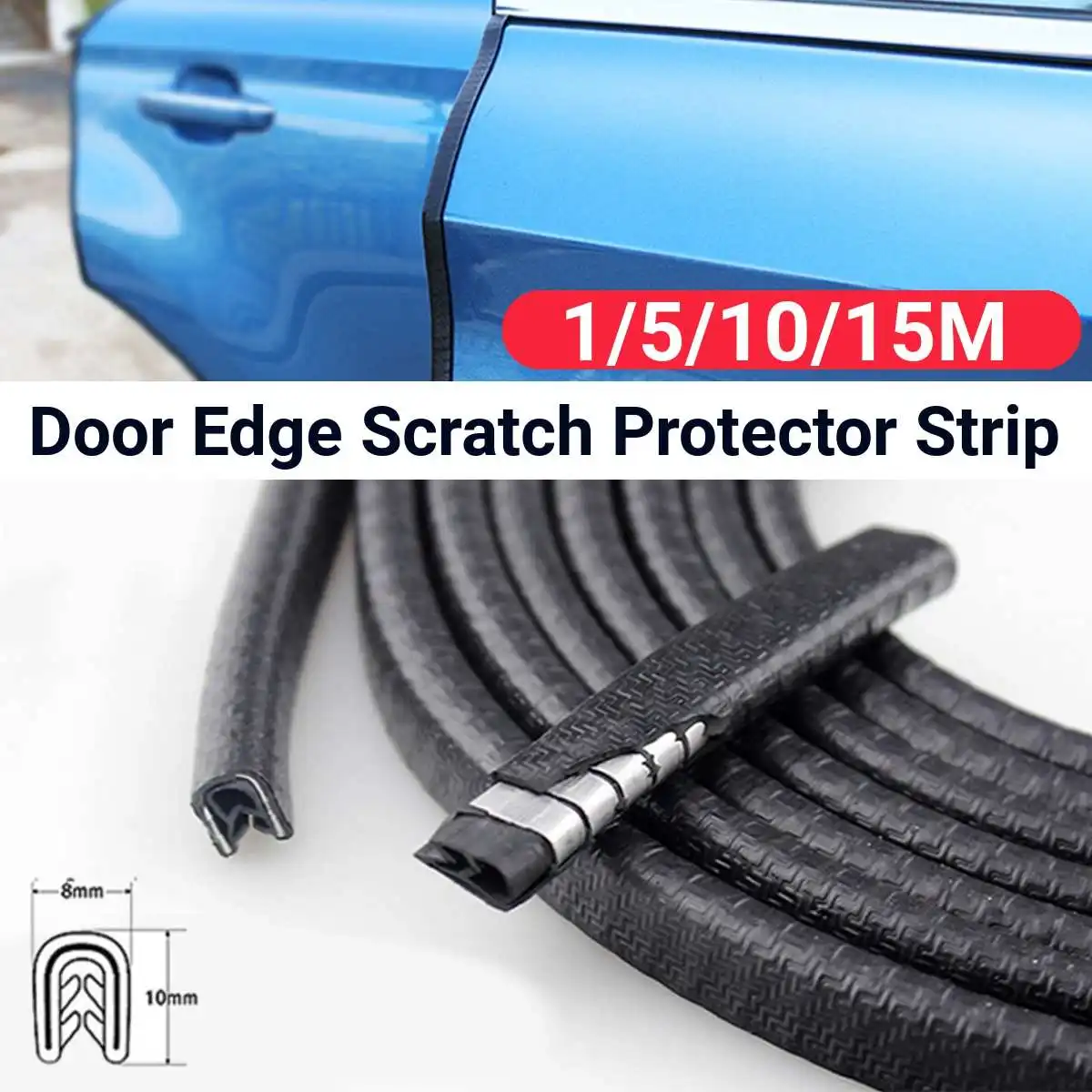 

Universal Automobile Car Door Edge Stickers Scratch Protector Strip Sealing Guard Trim 1M/5M/10M/15M Door Stickers Decoration
