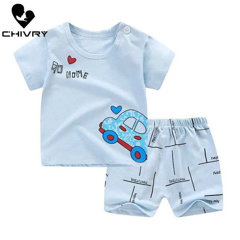 Новинка 2020 летний комплект детской одежды для мальчиков Милая футболка с