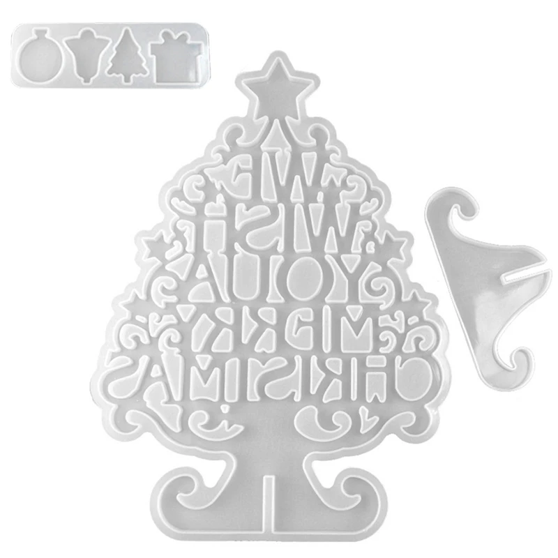 

Diy Glue Mold 3D Three-Dimensional Christmas Ornaments Christmas Tree Silicone Resin Listing Decoration