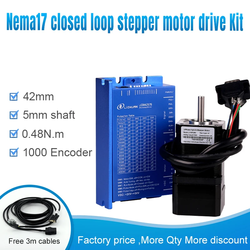 Комплект с замкнутым циклом шагового двигателя и привода для 2 фазного LC42H249 + LCDA257S