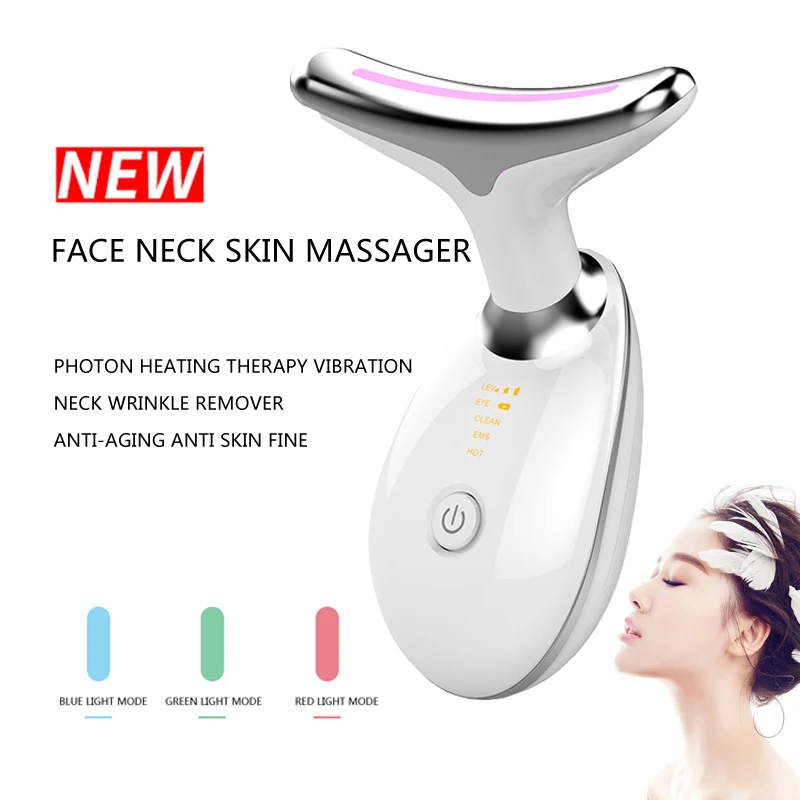 EMS термо массажер для подтяжки шеи фотонная терапия нагрева лица Массажер кожи