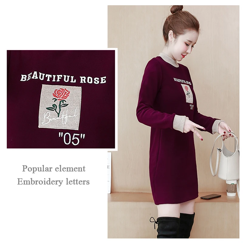 Женские платья осень зима 2020 Новое поступление плюс бархатный Толстый модный