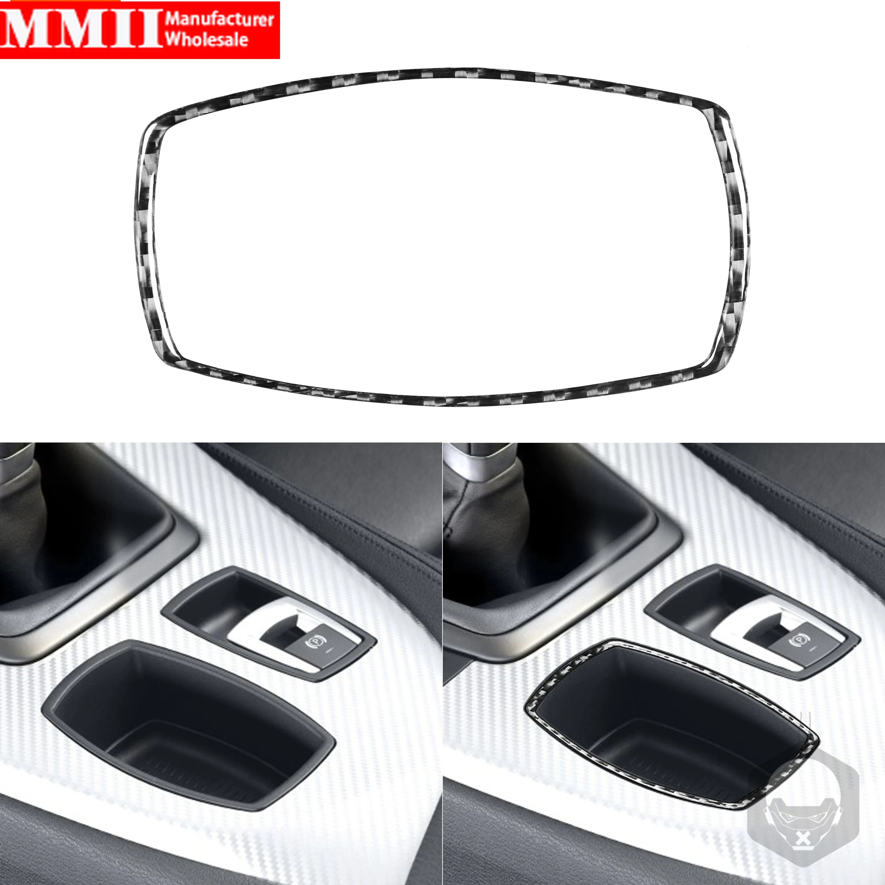 Black Carbon Fiber Stickers For BMW Z4 E89 2009-2016 Central Control Multimedia Button Frame Styling Interiors Car Accessories