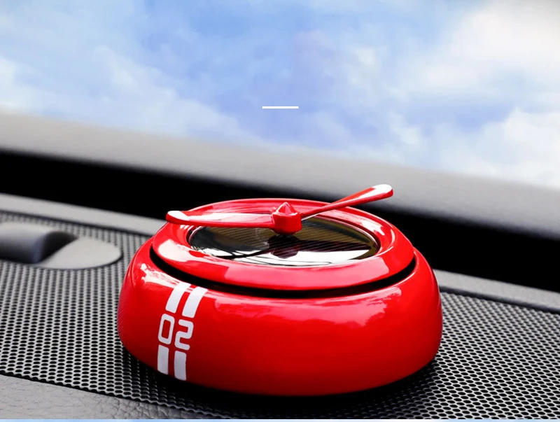 Solar Rotated Car Air Freshener Perfume Aroma Diffuser Automobiles Interior Fragrance Smell Air Purifier Ornaments Accessories - Название цвета: Alloy Red