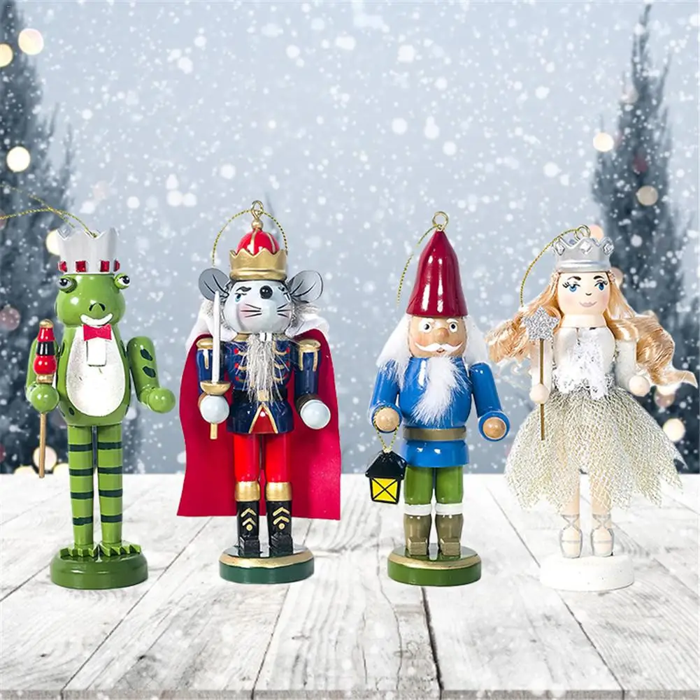 4 шт. деревянные окрашенные гайковёры солдаты Рождественские куклы украшения для