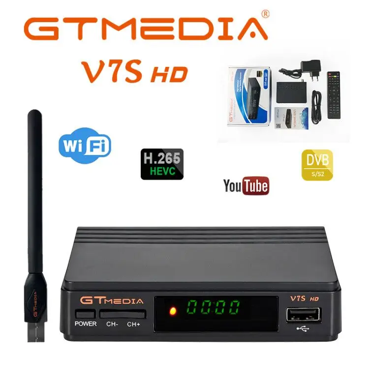 With USB WiFI Бразилия Freesat V7S HD GTMEDIA V7SHD спутниковый ресивер Полный 1080P DVB-S2 HD Поддержка Ccam powervu телеприставка freesat V7 - Цвет: With USB WiFI