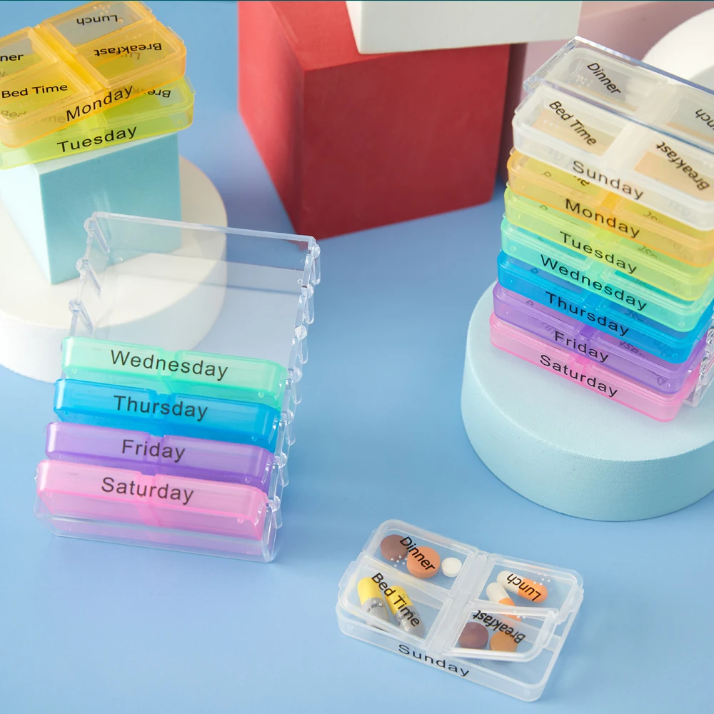 

New 7 Days Pill Box Pill Case Container For Tablets Weekly Pillbox Tablet Sorter Medicine Weekly Storage Box Container Organizer