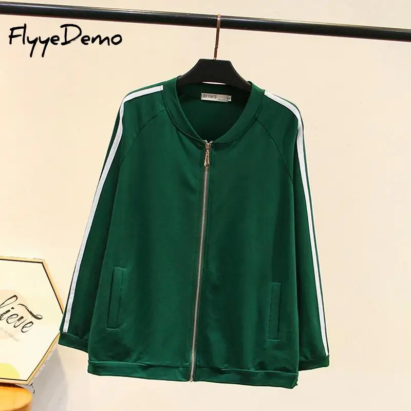 

Casual Loose Spring Autumn Jacket Women Classic Coat Solid Zip Up Jacket Coat Black Red Green For Ladies Tops Mujer Plus Size