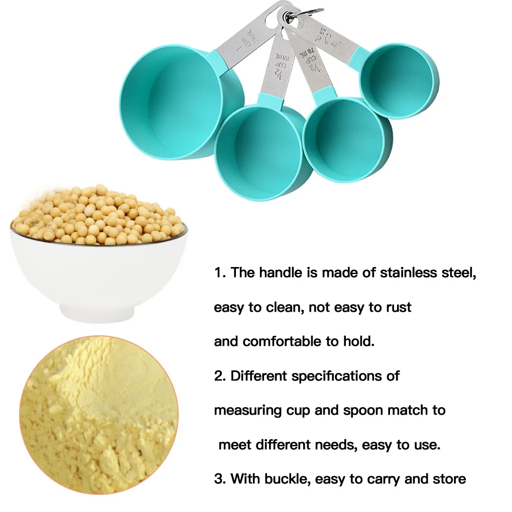 

8pcs Multi Purpose Spoons/Cup Measuring Tools PP Baking Accessories Stainless Steel/Plastic Handle Kitchen Gadgets