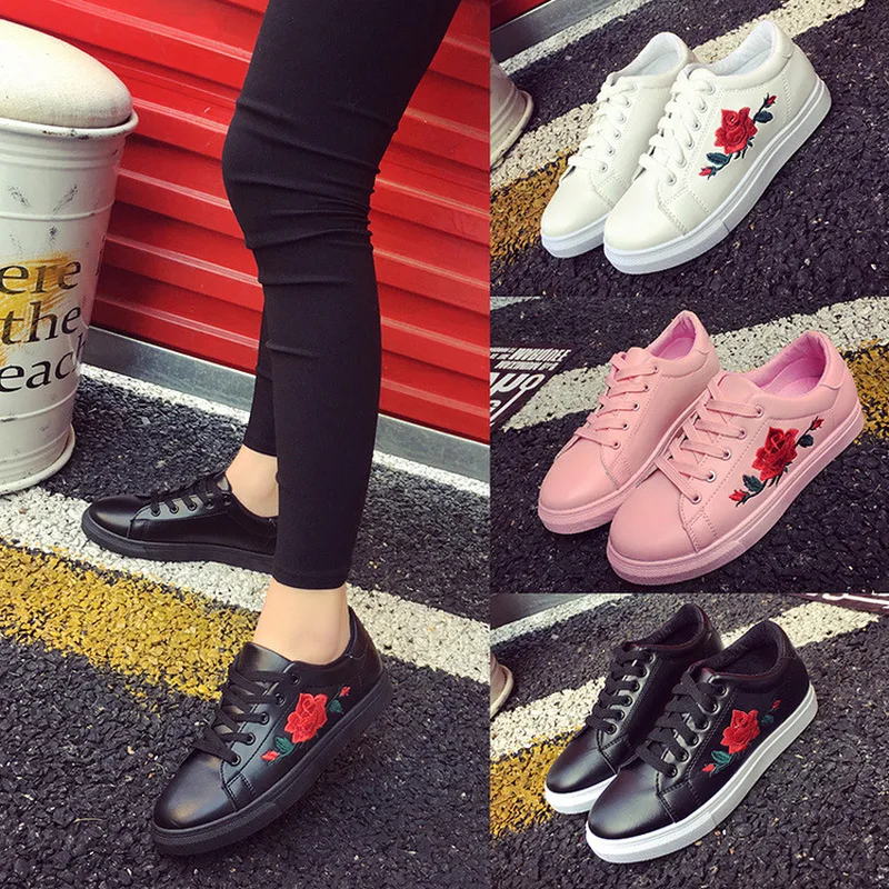 New Women Sale Comforte Flats Casual Shoes Embroired Comfortable Lace Up Sneakers | Обувь