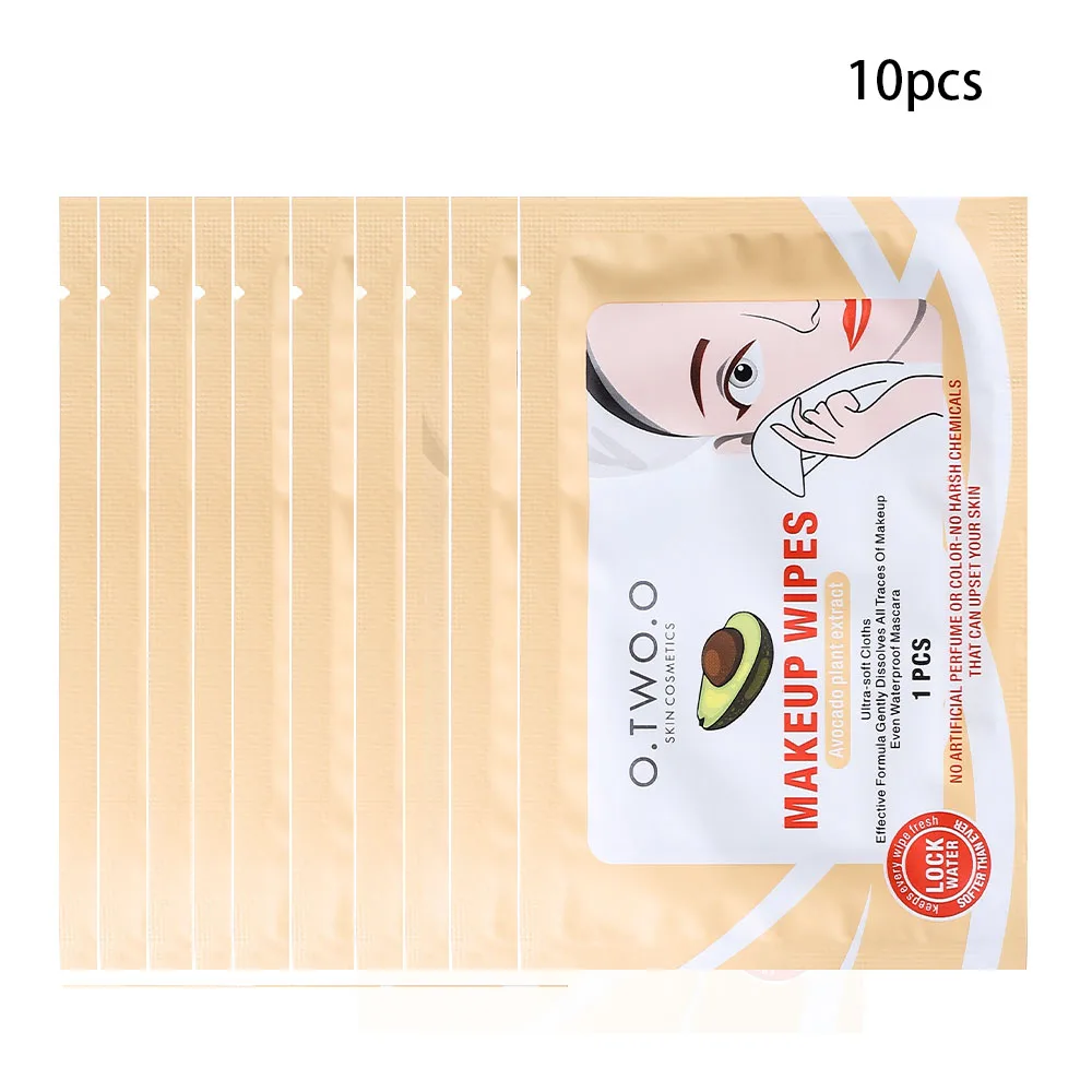 

O.TWO.O Avocado Makeup Remover Disposable Gentle Cleansing Facial Makeup Remover for Women 10pcs