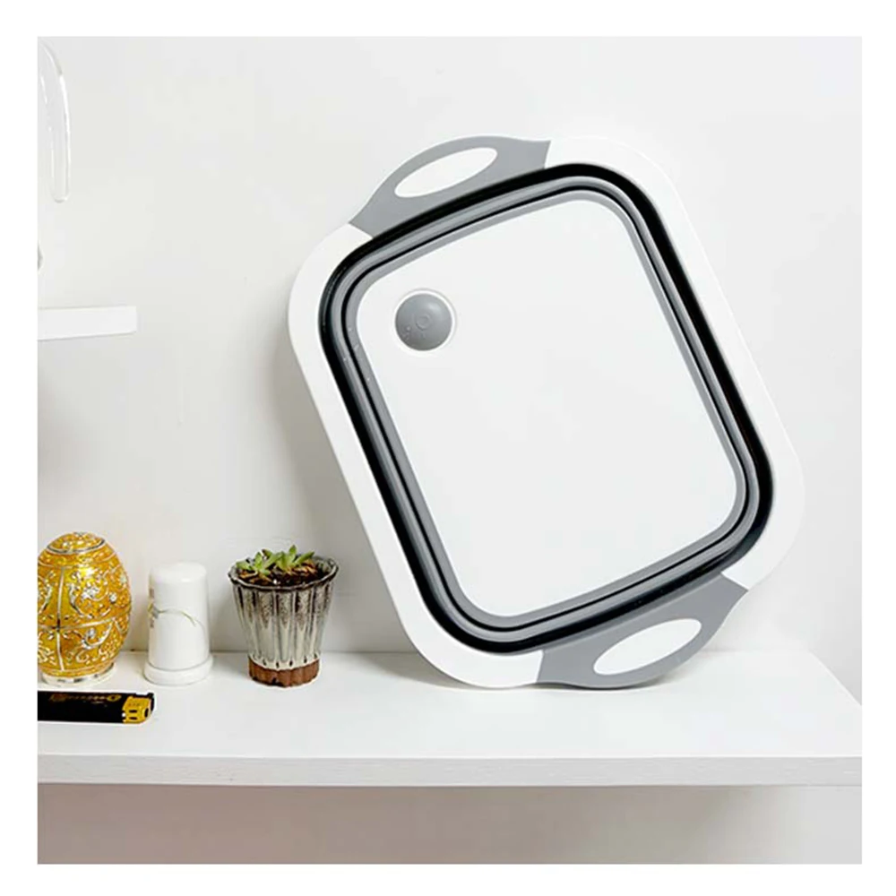 Folding Chopping Board Collapsible Cutting Kitchen Washable Basin with Drain Stand Organizer |