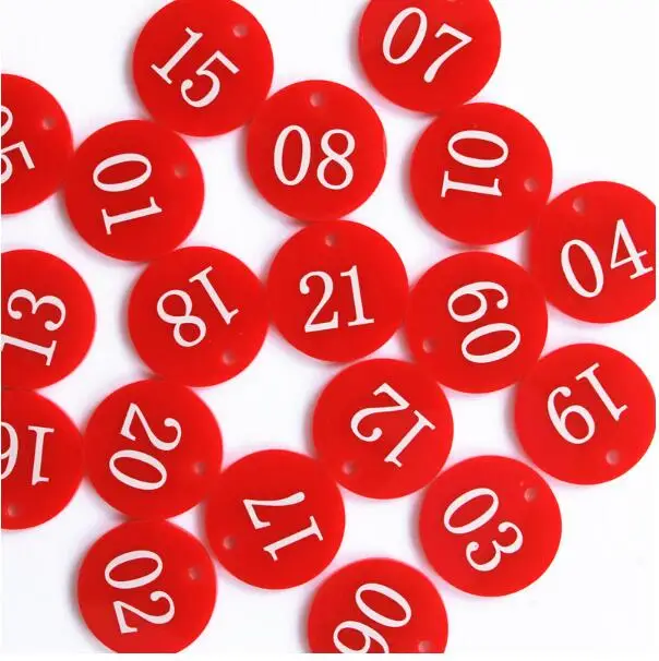 Диаметр 3 см цифровой Круглый ярлык для карты табличка вывеска с кольцом ключей