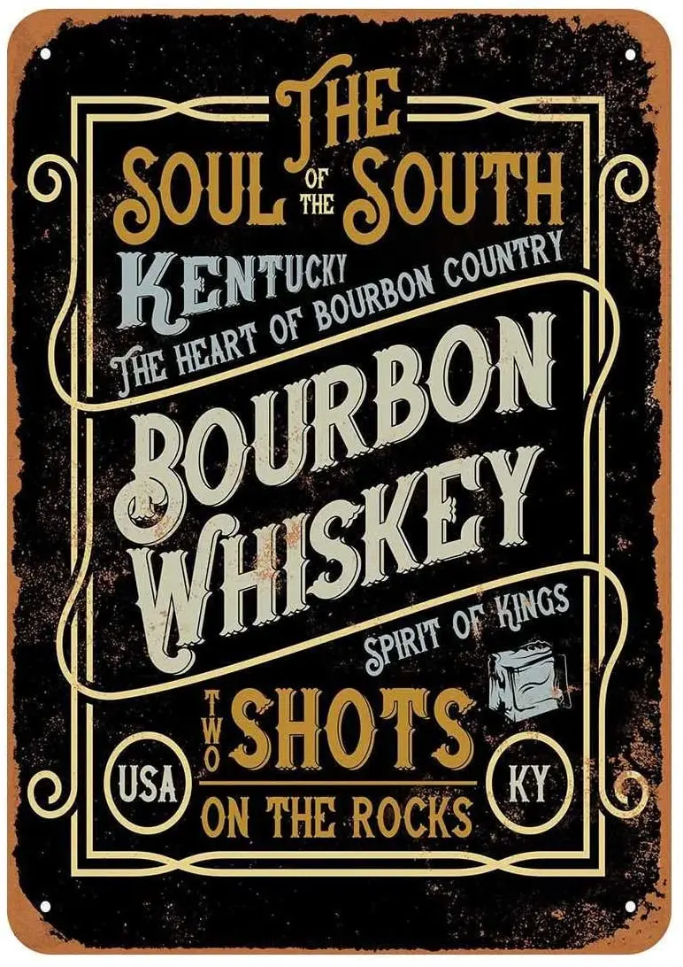

Diuangfoong Kentucky Bourbon Whiskey Vintage Look Metal Sign 12"×8"