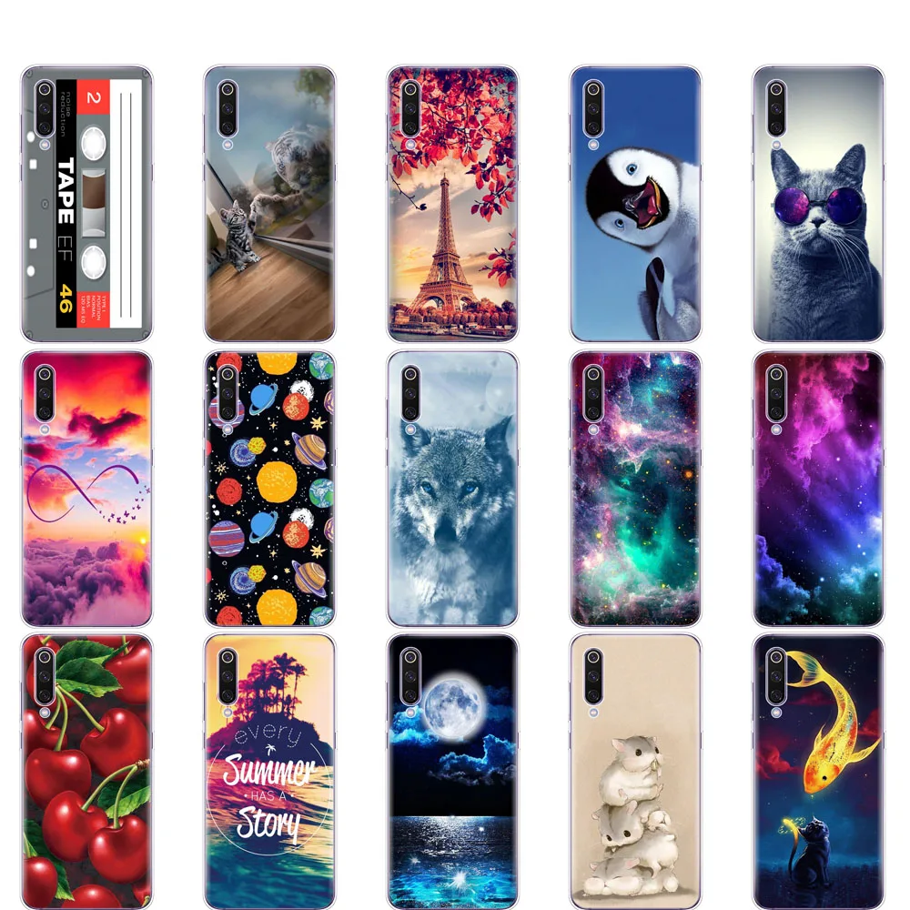 case for xiaomi mi 9 cover cute Silicone Soft coque housing For Xiaomi Mi9 SE Phone Shell bumper Funny | Мобильные телефоны и