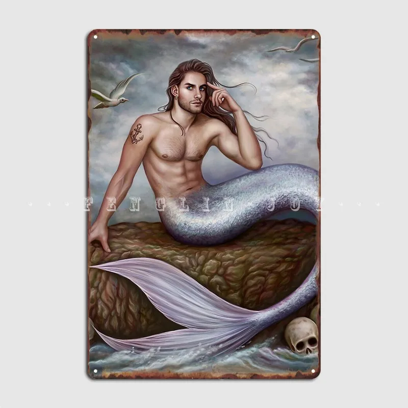 Merman And Skulls Poster Metal Plaque Cinema Kitchen Mural Funny Wall Decor Tin Sign Posters | Plaques &amp Signs