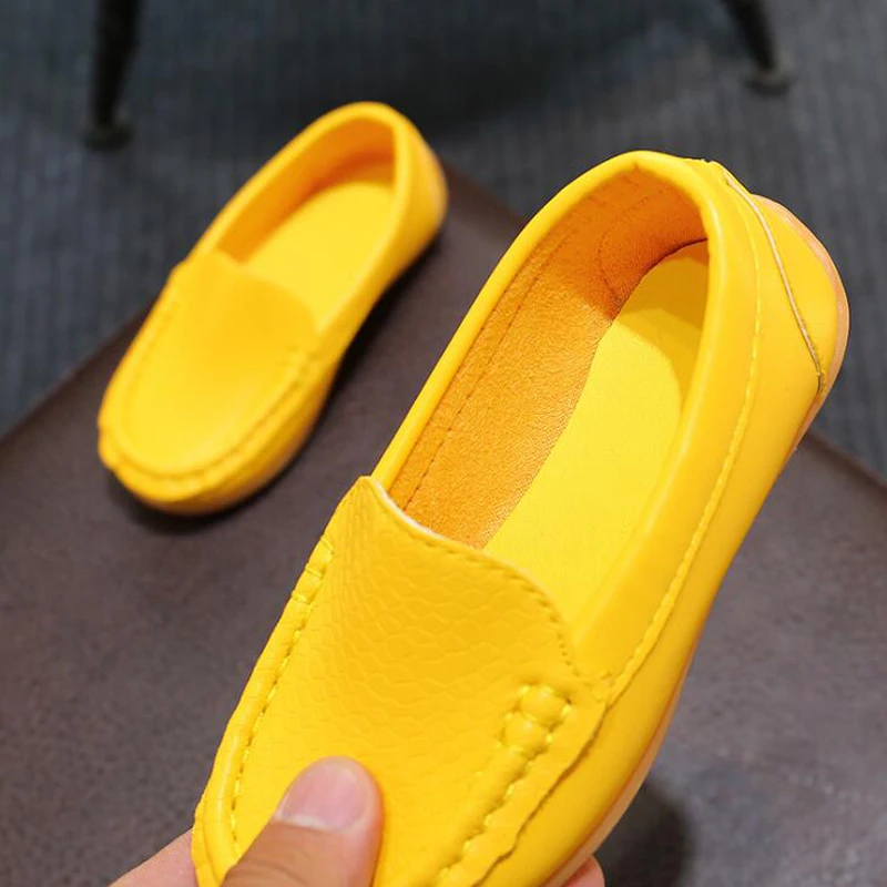 Candy Colors Size 21-37 Children Shoes Girls PU Leather Casual Soft Comfortable Moccasins Boys Loafers Kids Slip On | Детская одежда и