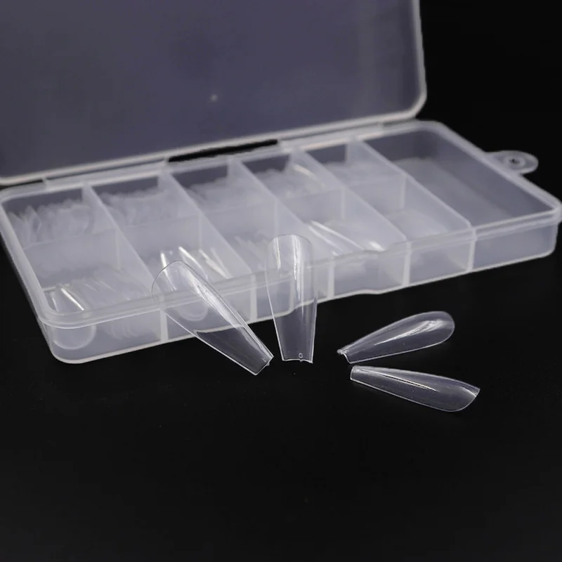 100 шт. длинные дневные прозрачные/белые/натуральные гробные накладные ногти с