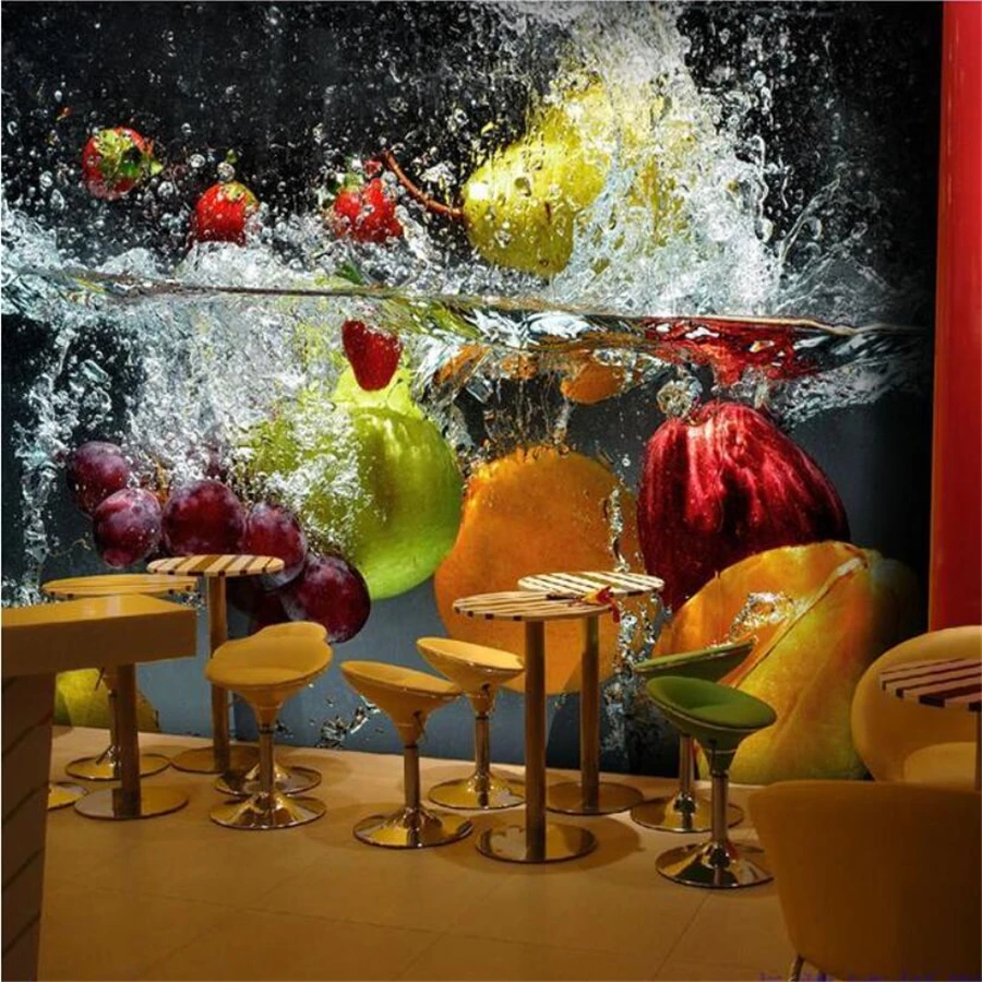 

wellyu Customized large wallpaper 3D wallpaper fruit mural dessert shop cold drink shop wallpaper cafe background wallpaper