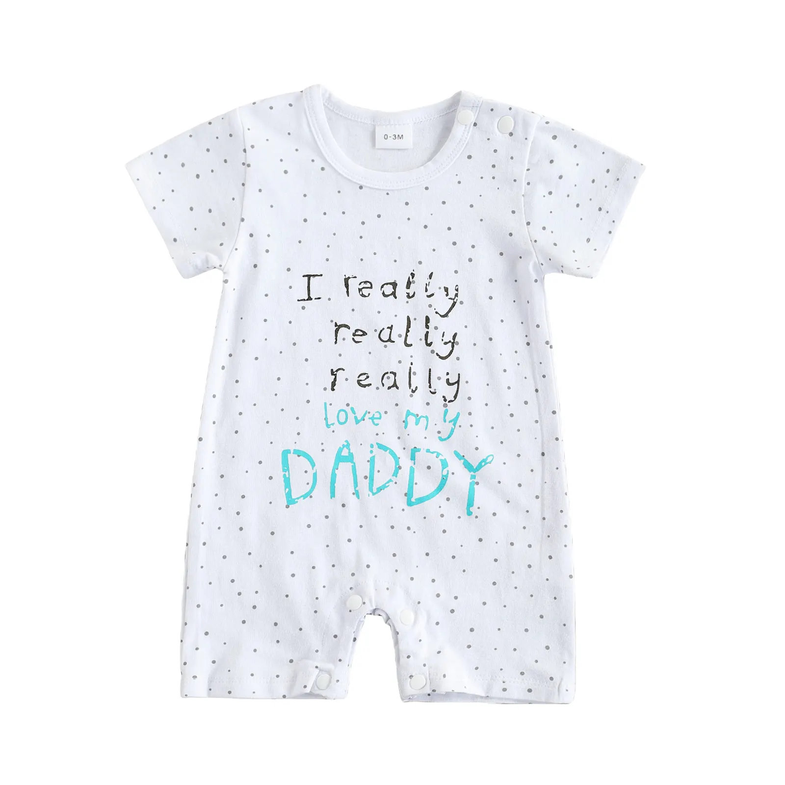 

Newborn's Romper, Infant's Lettering Printed Jumpsuit Crew Neck One-piece Garment for Little Baby