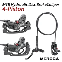 mtb brake bicycle hydraulic disc brake fits right frontleft rear four piston brake 8001400mm bike oil brake set cycling parts