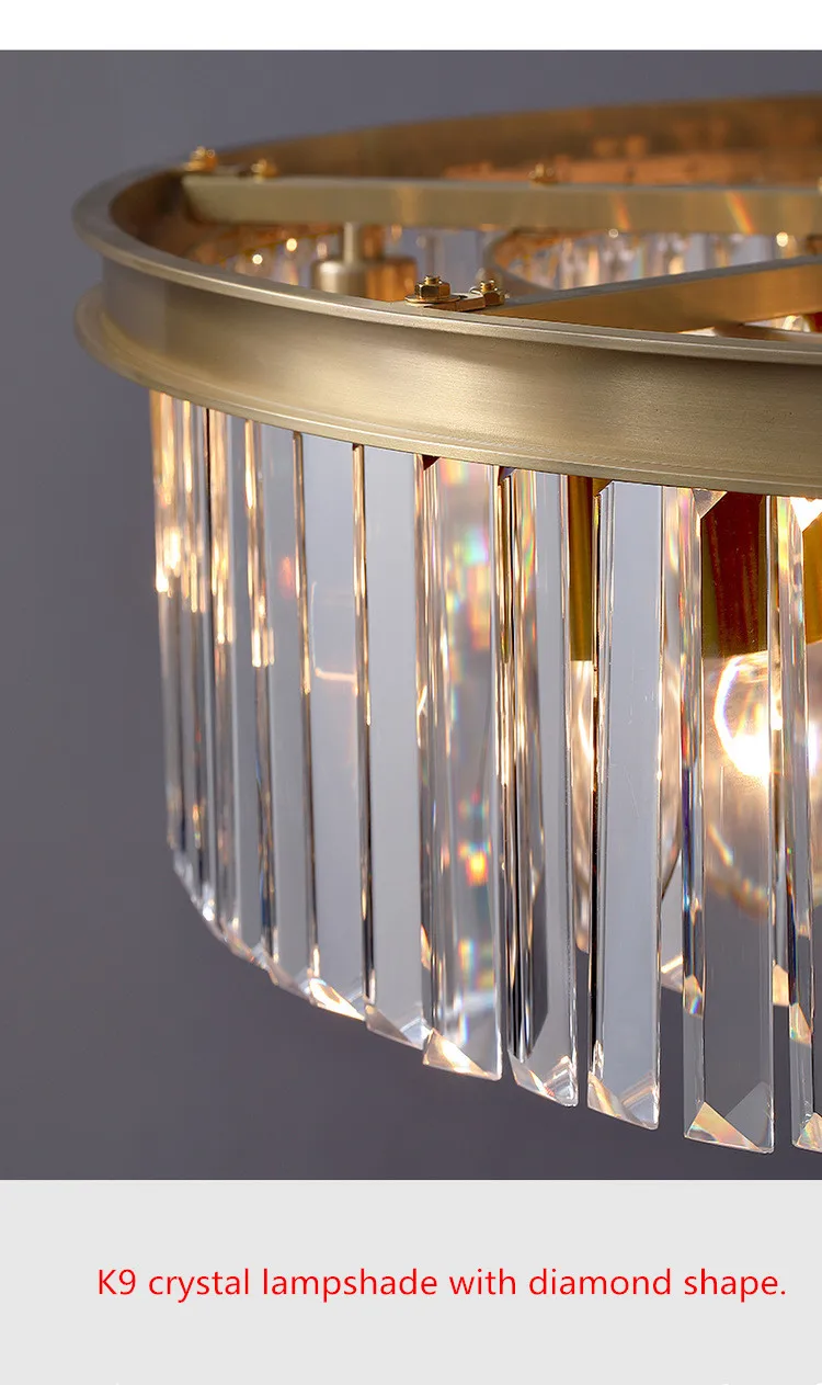 2019 new all-copper light luxury crystal lamp living room gas ceiling restaurant bedroom | Лампы и освещение