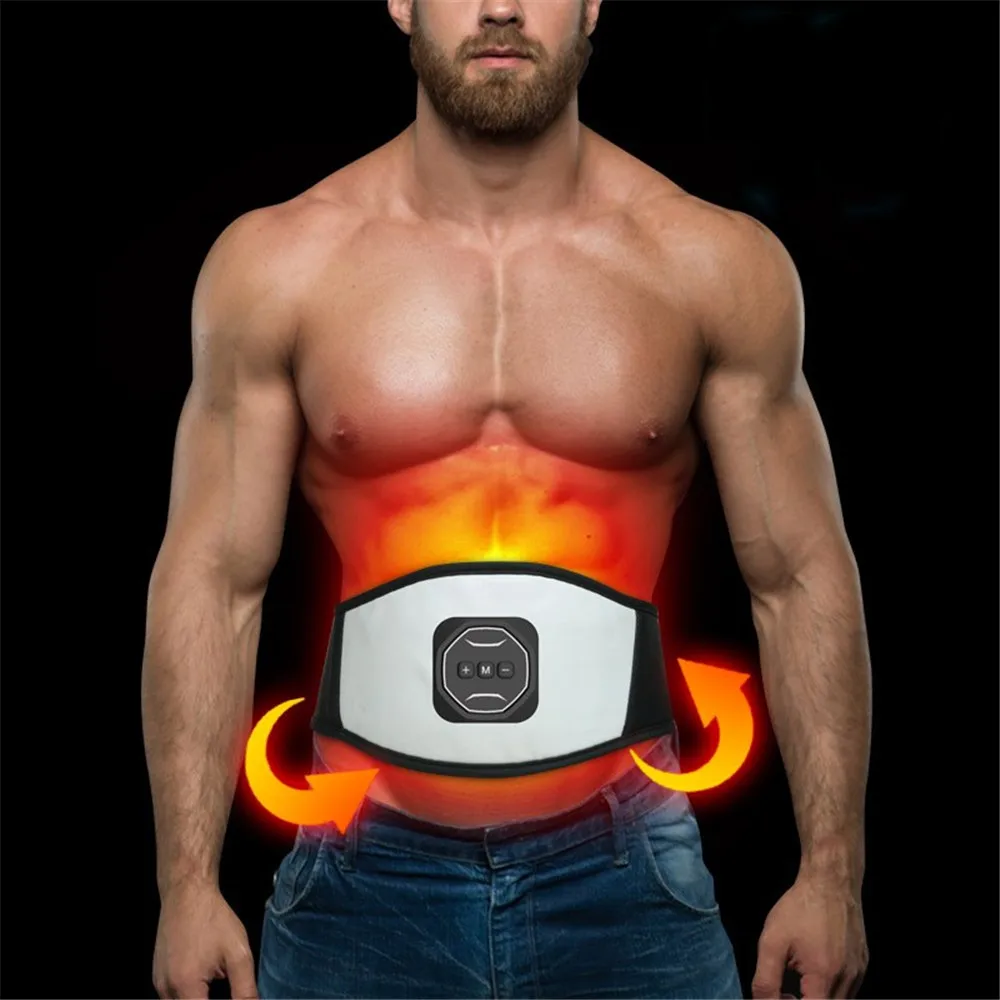 

Intelligent Usb Rechargeable Ems Fitness Trainer Belt Led Display Electrical Muscle Stimulator Abdominal Home Gym Training