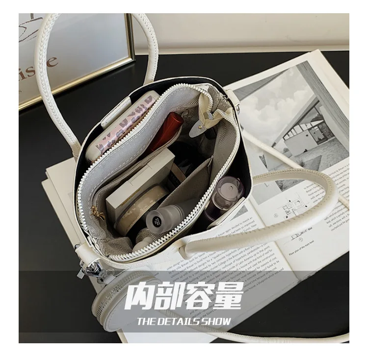 

Tote women's bag retro casual shoulder bag 2021 new fashion PU shopping bag handbag middle bag mother-and-child diagonal bag