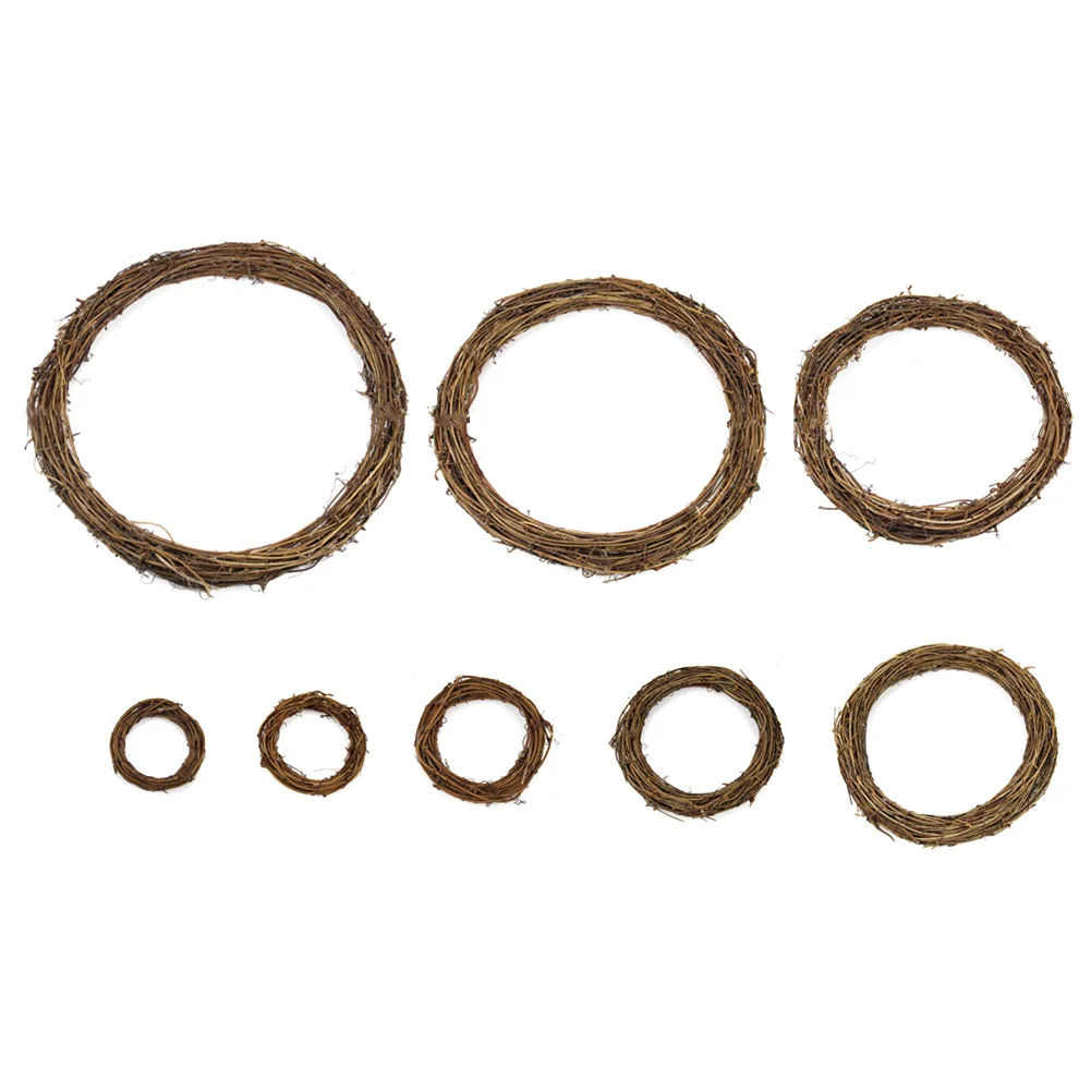 Натуральная плетеная обруч из ротанга гирлянда Рождественский венок на стену