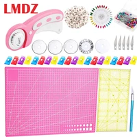 lmdz 45mm fabric rotary cutter kit with 5 replacement blades patchwork ruler fabric leather craft cloth quilting diy tools