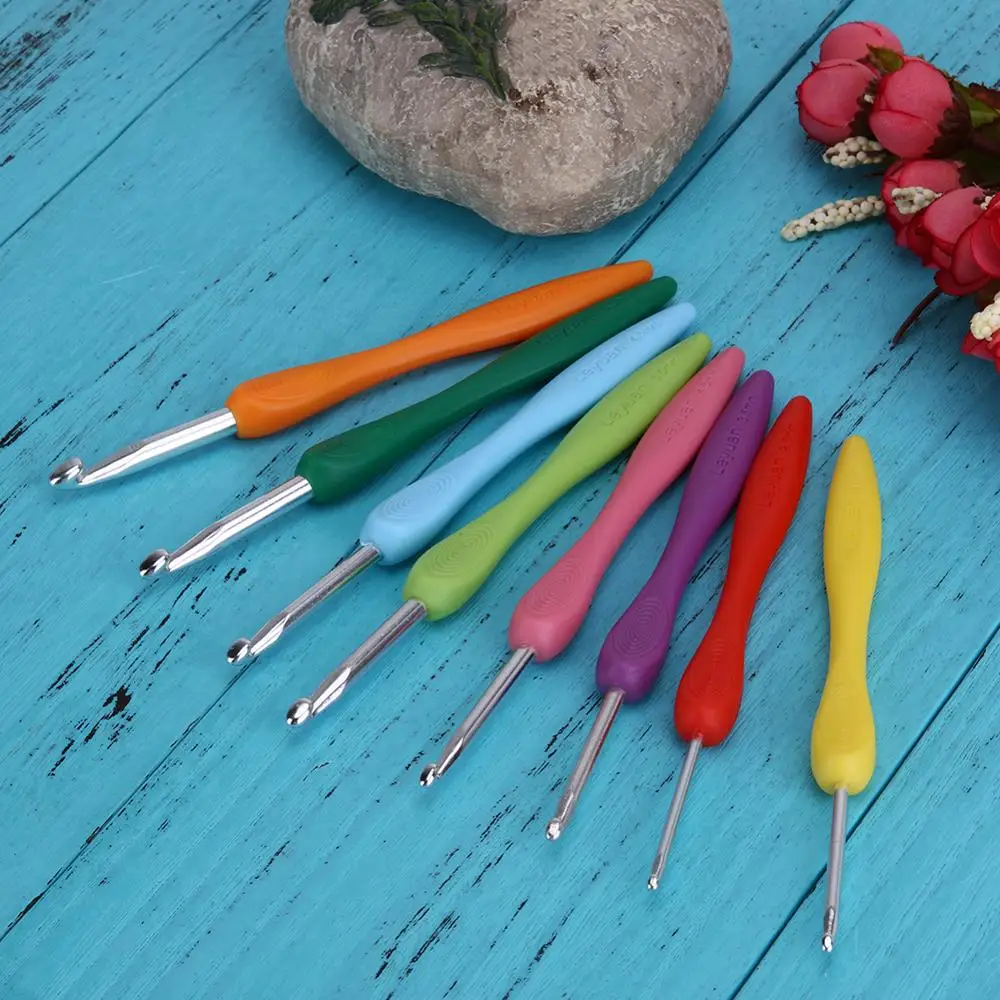 8pcs Домашний полный набор DIY 16 вязальные крючки разных размеров иголки, швы для вязания, чехол для вязания крючком, набор для вязания, 57 в 1 ткацкое шитье, инструменты - Цвет: 8pcs