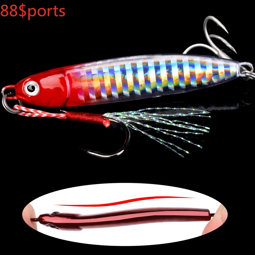 

1PC Fish Jig Fishing Lure 15G 20G 30G Slow Jigs Metal Sinking Fishing Lures Bait Spoon Artificial Hard Winter Ice Jigging Hooks