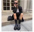 New Luxury Chelsea Boots Women Ankle Boots Chunky Winter Shoes Platform Ankle Boots Slip on Chunky Heel BV Boot Brand Designer