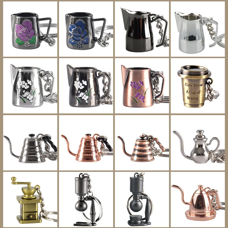 Бариста Кофе вскрытия брелок машина ручка Moka кувшин Портативный Творческий